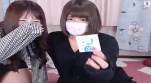 【ライブチャット×レズ】ショートカット美女がディルドで疑似フェラレズプレイ♡美女二人のエロすぎる遊びｗｗｗ